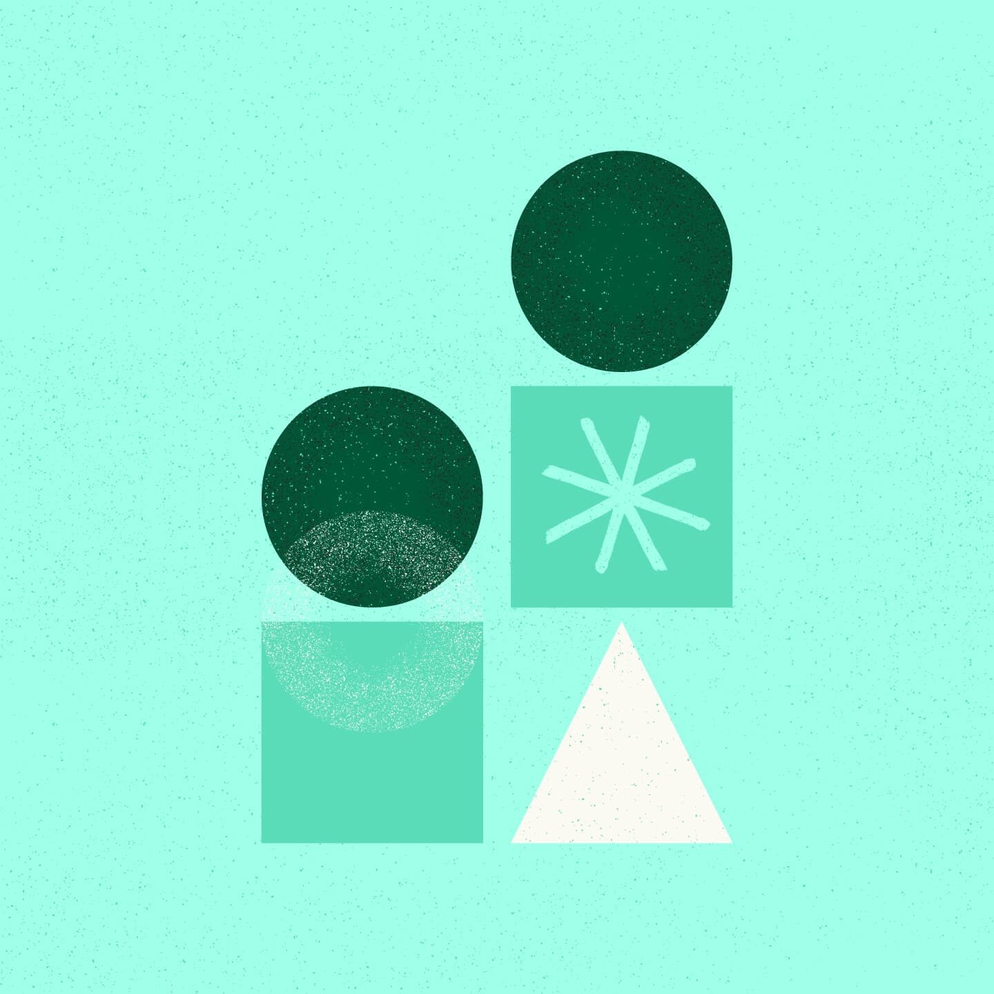 An illustration of multi-shaped building blocks, being built up into a structure.