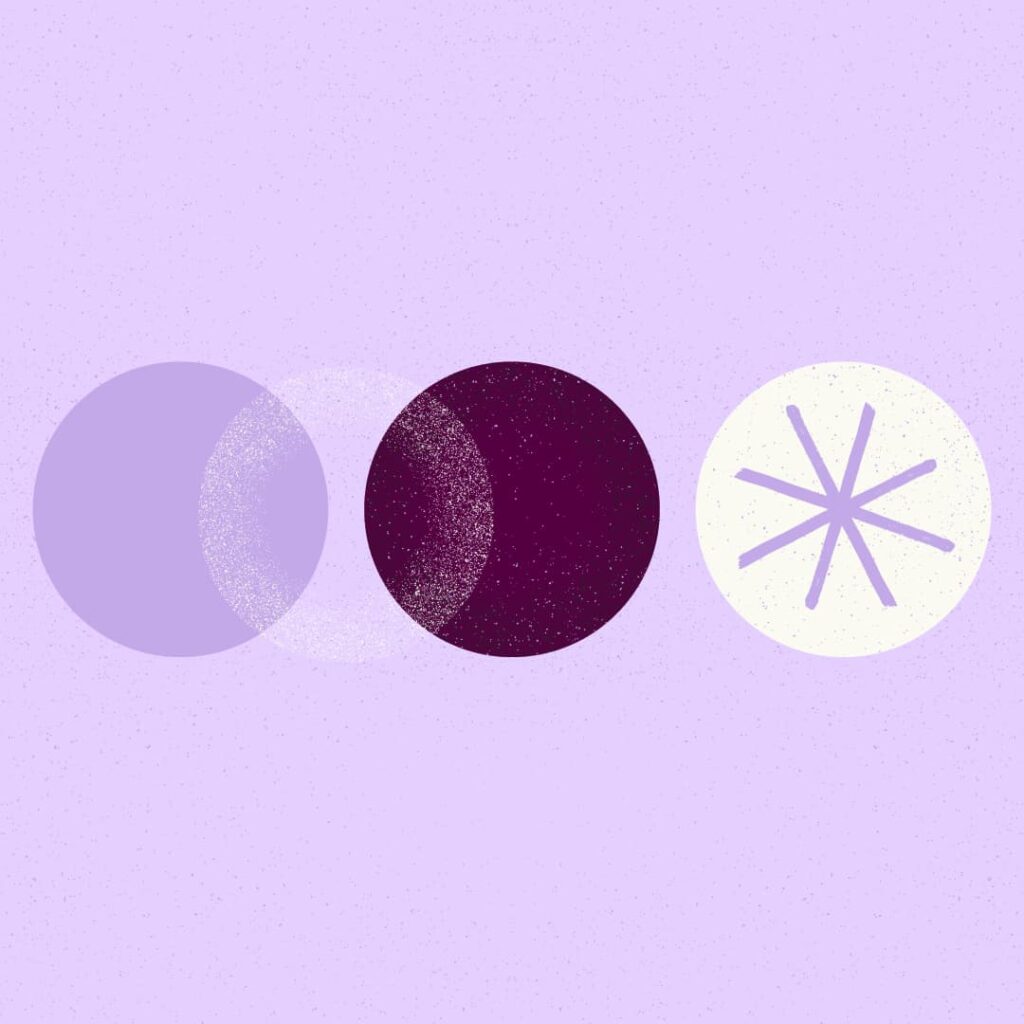 An illustration of three circles, one highlighted with a star shape.